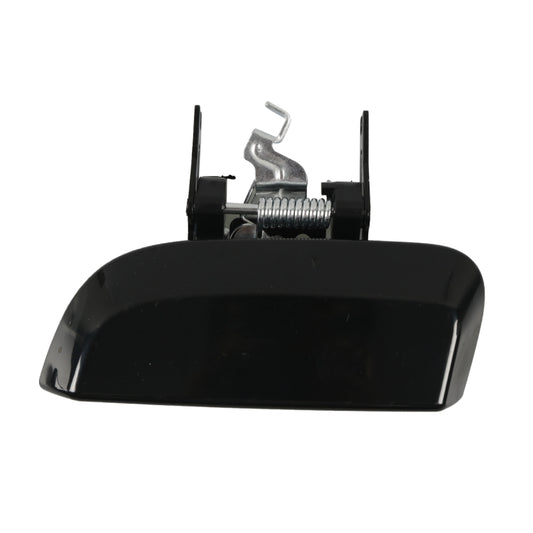 Car right rear outside door handle, black with latch spring and metal release tabs