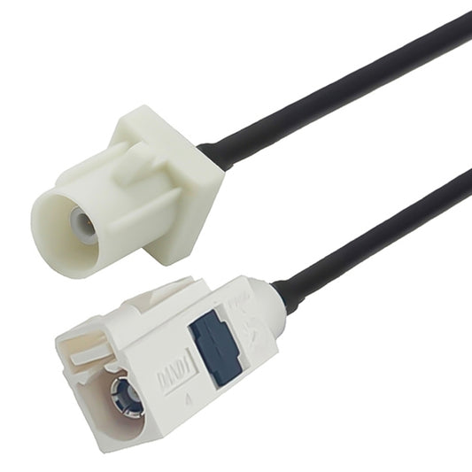 Fakra B extension cable, male-to-female connectors with black cable