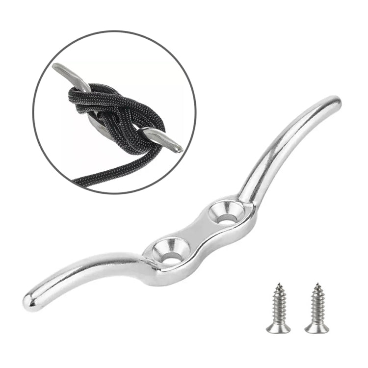 316 stainless steel marine flagpole hook with black braided rope tie and screws