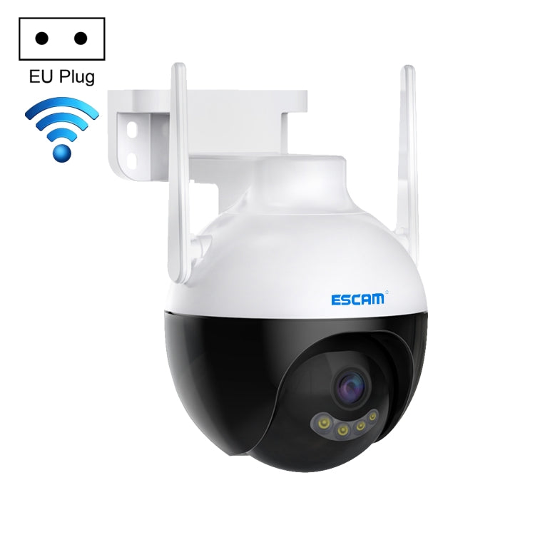 White dome smart WiFi security camera with WiFi icon and EU plug