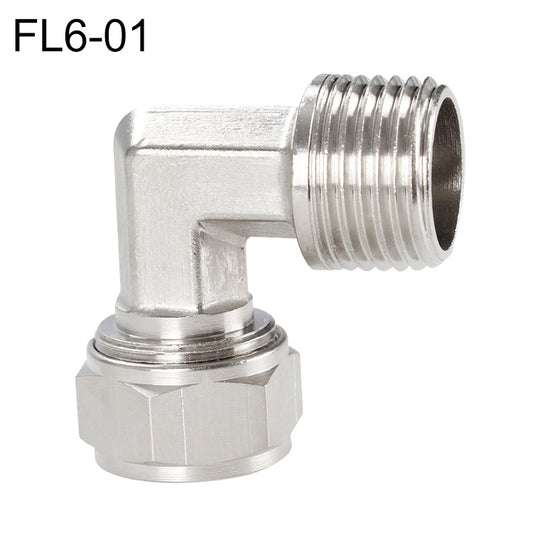 FL6-01 LAIZE Nickel Plated Copper Trachea Quick Fitting Twist Elbow Lock Female Connector, FL6-01, FL6-02, FL8-01, FL8-02, FL10-01, FL10-02