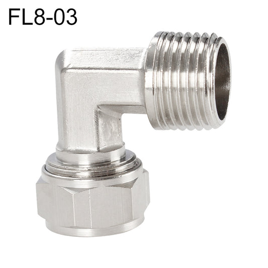 LAIZE Nickel Plated Copper Trachea Quick Fitting Twist Elbow Lock Female Connector, FL8-03, FL8-04, FL10-03, FL10-04, FL12-02, FL12-03, FL12-04