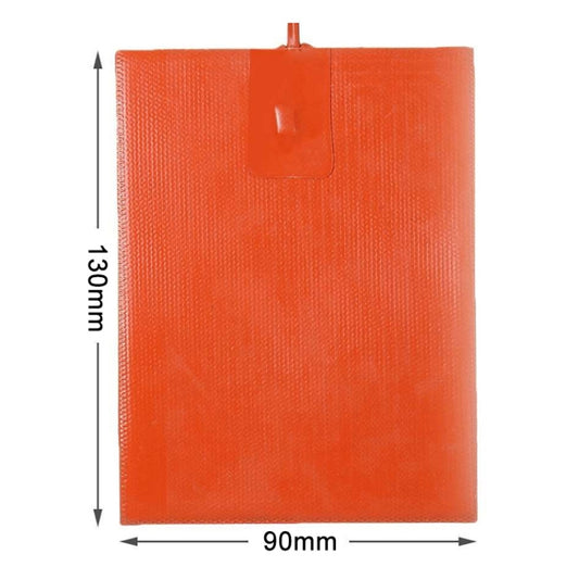 Car oil pan heater pad, orange, 90mm x 130mm with hanging power cable