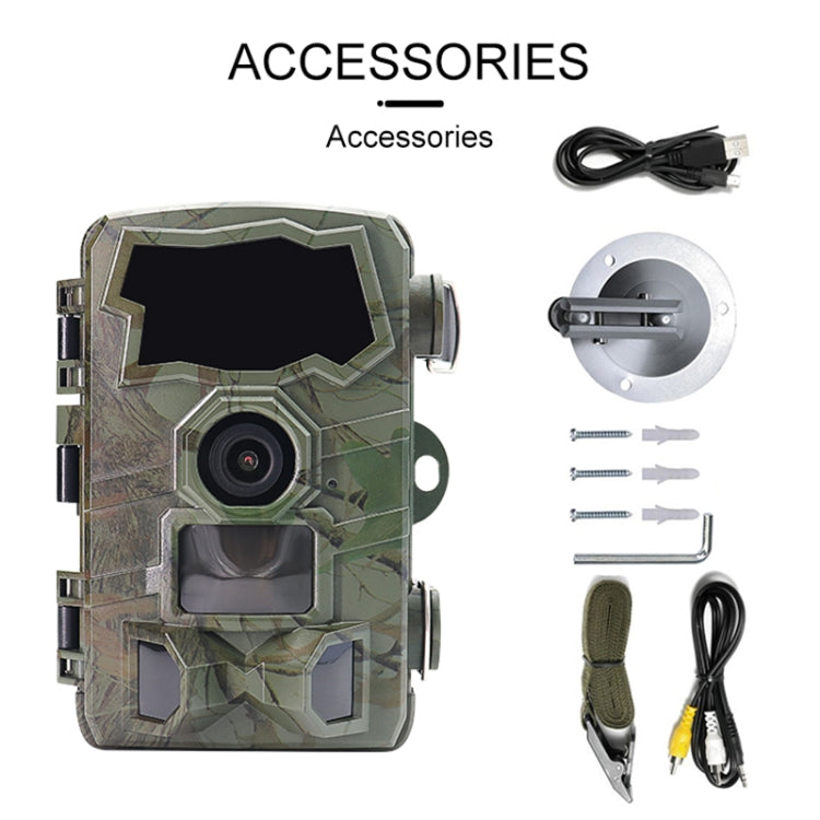 Camo hunting trail camera with front lens and dark 2.4-inch TFT screen