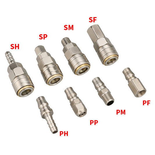 C-type pneumatic quick connectors set with multiple C-type port styles