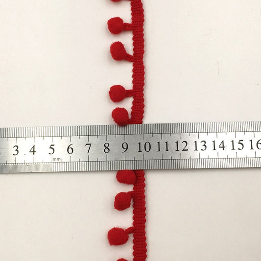 20 Yards Pompom Lace Ribbon Fur Ball Trim For Craft DIY Curtain Home Decorative Clothes Sewing Accessories, 1CM