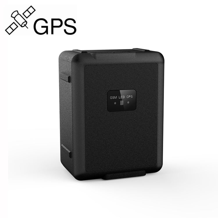 Compact black GPS locator tracker with front "GSM LED GPS" label