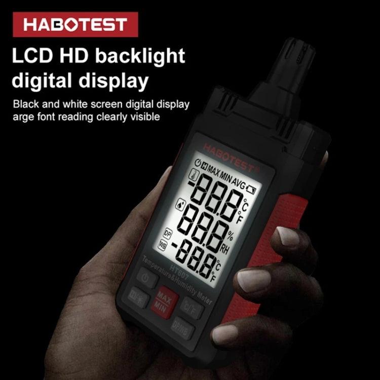 Temperature humidity meter with LCD HD backlight and high-contrast digital readings