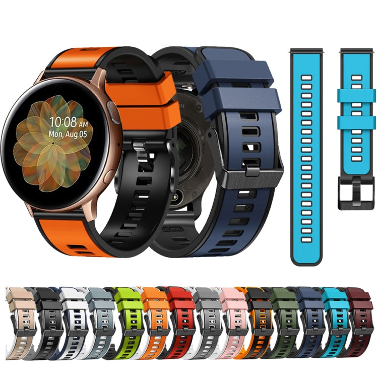 Assorted two-tone silicone watch band colors set, 20/22mm