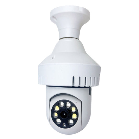 White dome WiFi security camera with IR LED ring and wide-angle lens