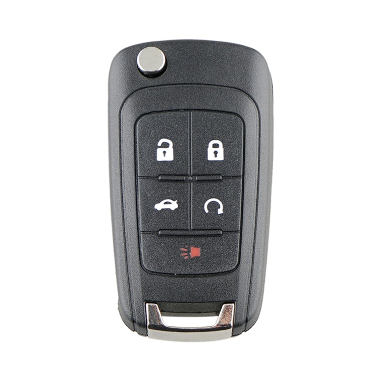 Opel car key replacement case with foldable blade, black shell, 4 button icons including start