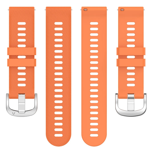 Silicone watch band for Garmin Forerunner 265S, orange with multiple strap views