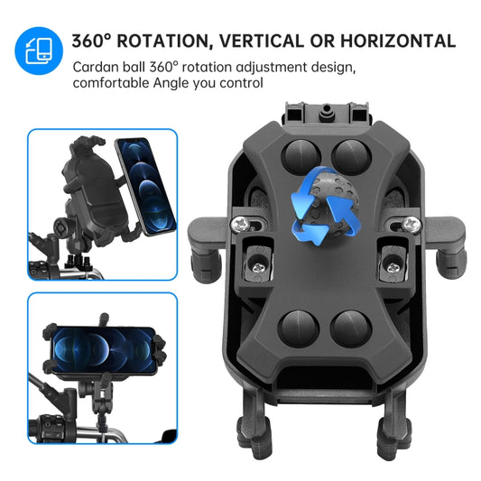 WUPP CS-1848A2 Motorcycle Shock Absorption Riding Phone Holder, Handlebars