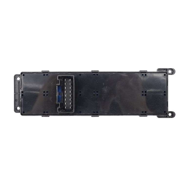 Power window switch panel with open back housing and wiring connector slot