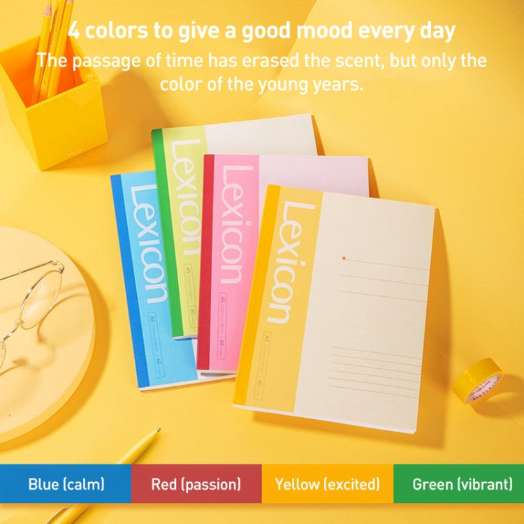 Colorful set of A5 notepads with lined pages and soft cover sheets