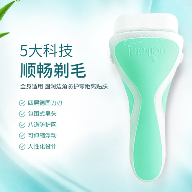 Schick women's hair removal razor in mint and white with ergonomic grip