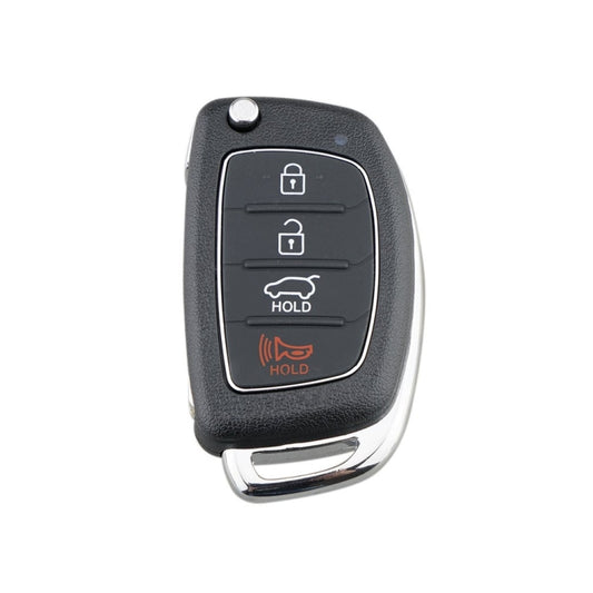 4-button Folding Car Key Shell with Metal Edge Solaris ix35 ix4 Santa For Hyundai Sonata 2014-2017 / Tucson 2016-2019 / Santa Fe 2013-2016, For Hyundai 4-button Solaris ix35 ix4