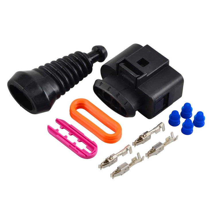 Ignition coil connector repair kit, large size: black connector and boot, orange clip, pins