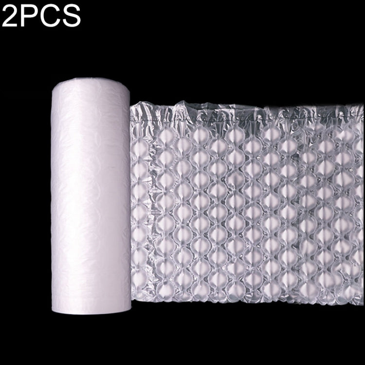 Silver inflatable bubble film sheet next to a roll of white air-cushion packaging