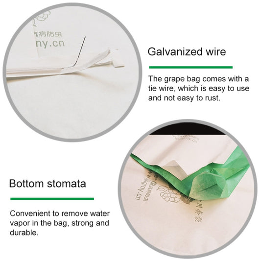 100pcs Waterproof Grape Packaging Bag Paper Bag Fruit Protective Bag, 20x28, 22x31, 25x34, 28x36, 29x38