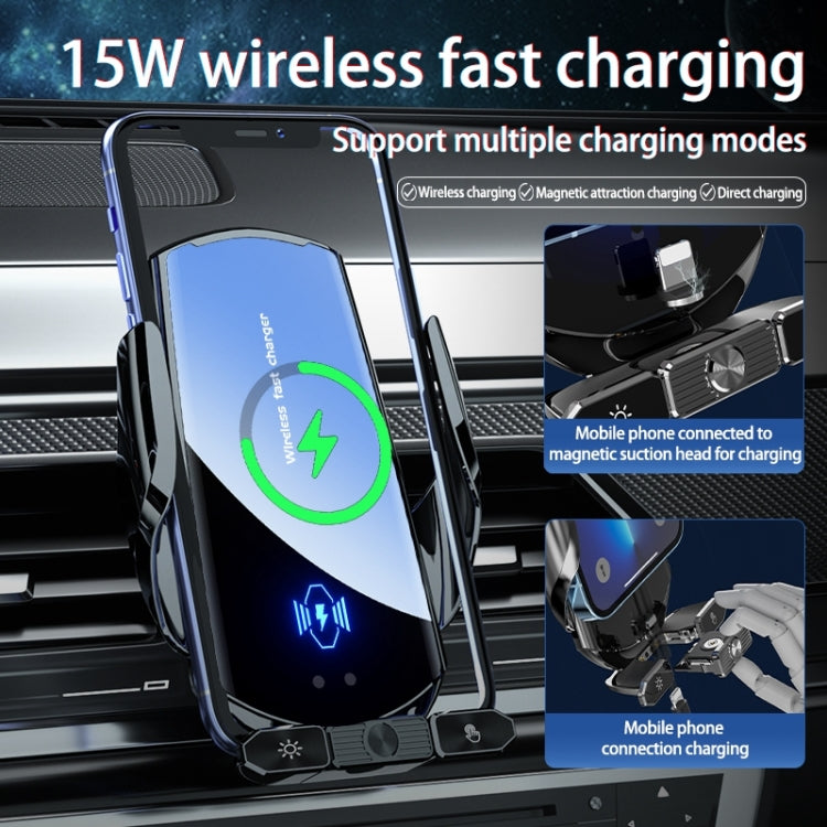 15W wireless fast charging phone holder with magnetic and direct charging modes shown
