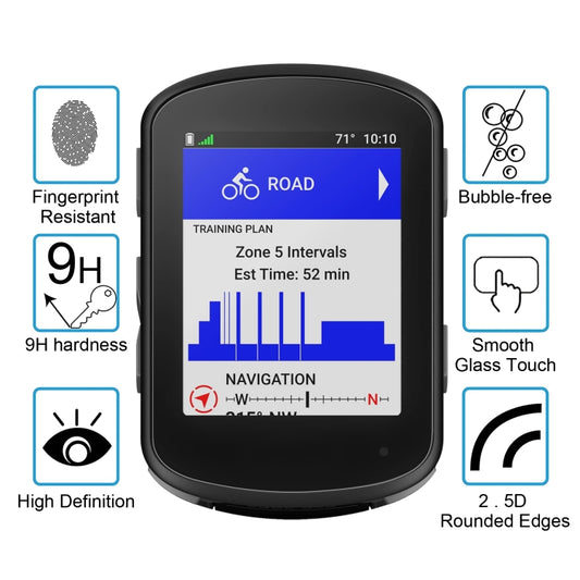 Tempered glass screen protector for Garmin display with rounded edges