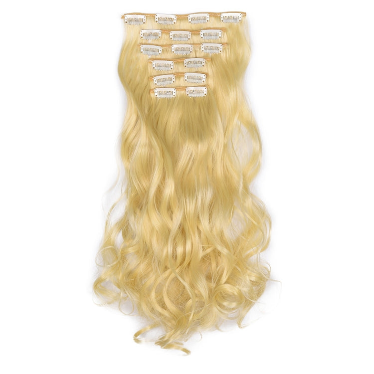 Long curly hair seamless extension piece, golden blonde, 16-card design