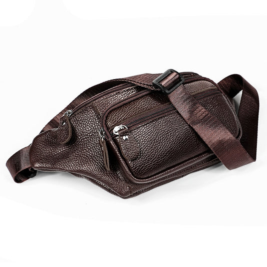 6030 Outdoor Leather Single Shoulder Messenger Bag Sports Multi-functional Phone Waist Bag