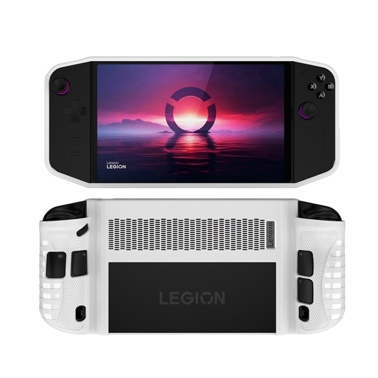 White TPU game console protective case with screen opening and vented rear panel.