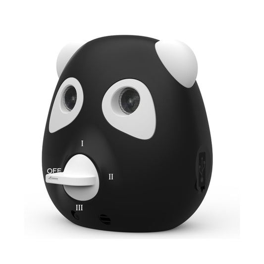 Black ultrasonic dog bark stopper device with paw-shaped face and indicator buttons