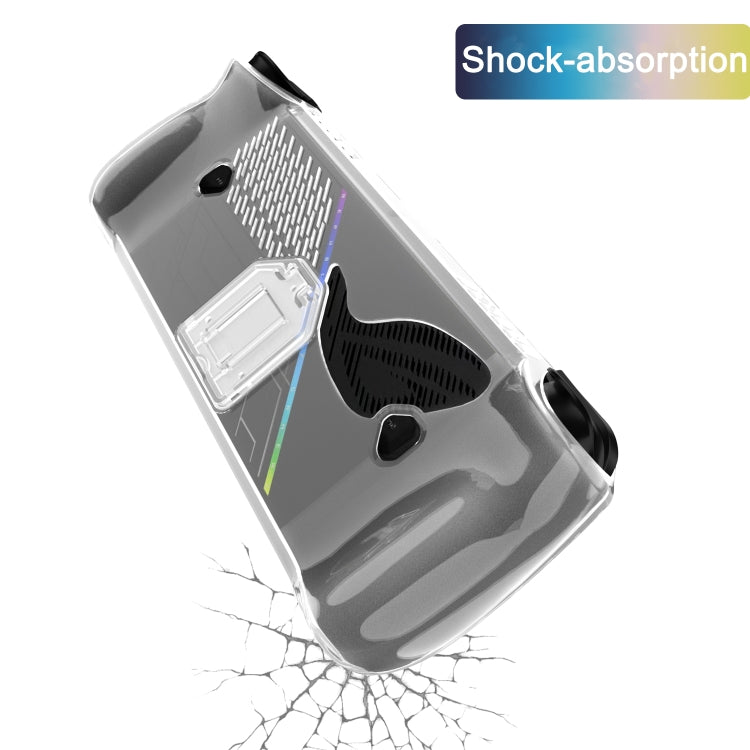Transparent TPU case with reinforced corners and shock-absorbing design for ASUS ROG Ally X