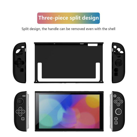 Three-piece split design protective case with X-pattern side shells and front frame