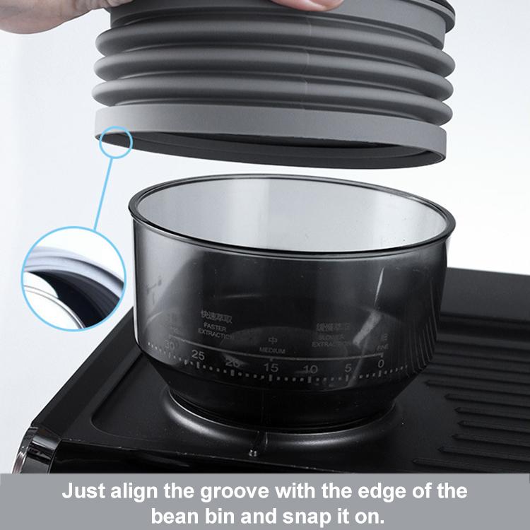 Gray silicone accordion bellows air blower—align groove and snap on