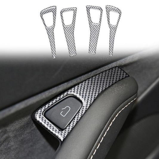 For Tesla Model 3 2017-2022 / Y 2020-2024 4pcs/Set Carbon Fiber Car Door Switch Panel Decorative Sticker, Car Door Switch Panel