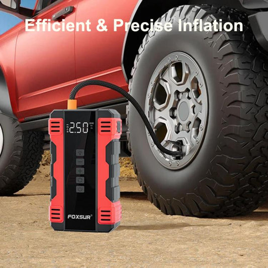 FOXSUR Car Emergency Starter Power Supply Multi-function Portable Car Air Pump