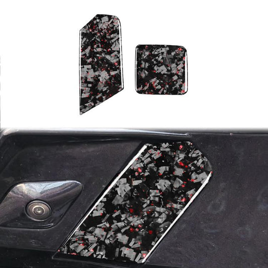 2-piece trailer hook decorative stickers, black base with red foil shard pattern