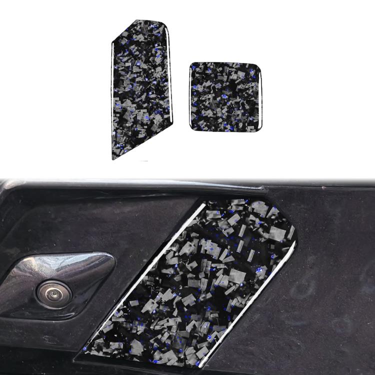 2-piece trailer hook decorative stickers, black base with blue foil shard pattern