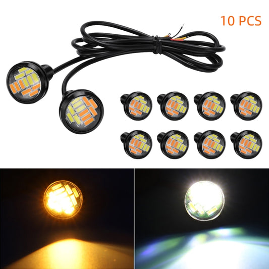10 PCS 23mm 12LEDs SMD-4014 DC9-80V Motorcycle Eagle Eye Light, 12LEDs SMD-4014, 12LEDs SMD-4014(White Light)