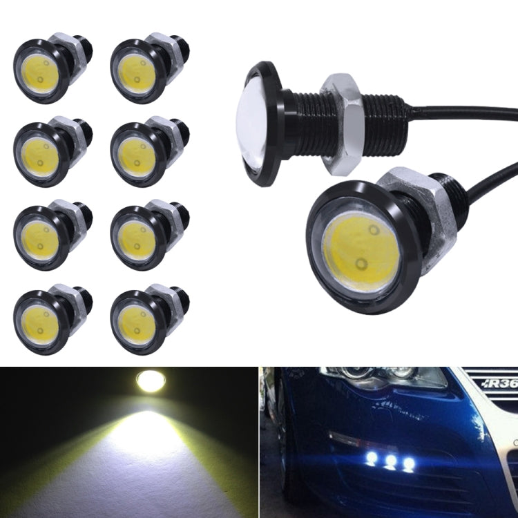 18mm eagle eye LED light set, single-lens, yellow glow, 10-pack with wiring