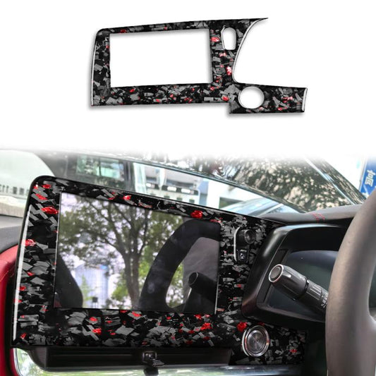 Forged Gold Foil Carbon Fiber Car Central Control Screen Frame Decorative Sticker for Chevrolet Corvette C8 2020-, Right Driver, Central Control Screen Frame, Right Driver