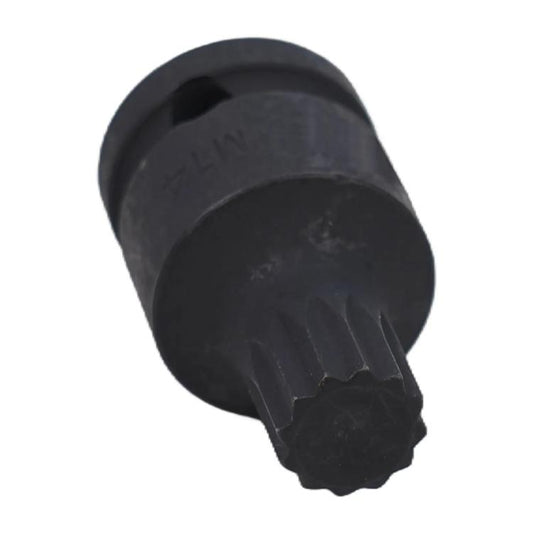 Black socket screw removal sleeve with knurled outer grip and tip