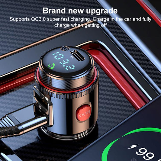 T23 Car FM Transmitter Bluetooth Player Fast Charging, T23