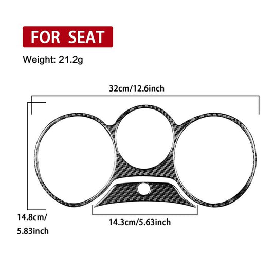 Carbon fiber speedometer surround panel sticker template with three circular cutouts