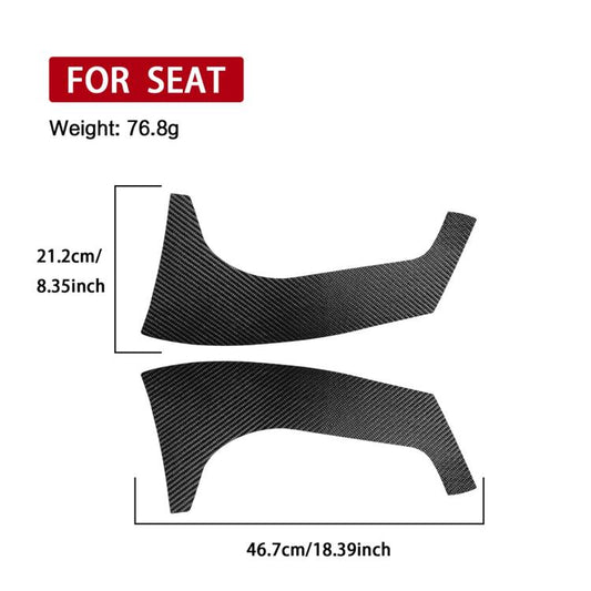 Black carbon-fiber style rear windshield sticker pair for SEAT, left and right