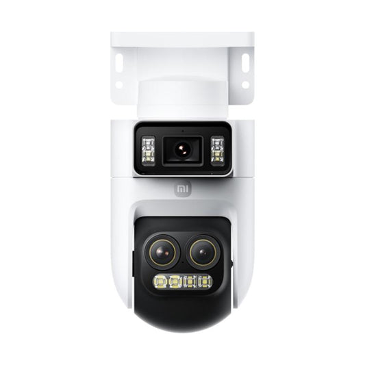Xiaomi outdoor security camera with three-lens module and dual-side light bars