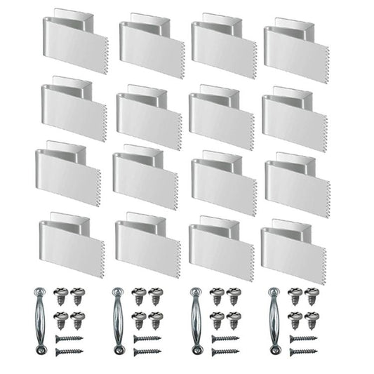 16 Pack Reusable Metal Universal Window Panel Fastener Hurricane-Resistant Plywood Mounting Clips, FS-2484