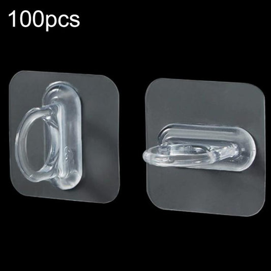 100pcs/Pack Multifunctional Transparent Self-Adhesive Round Hook