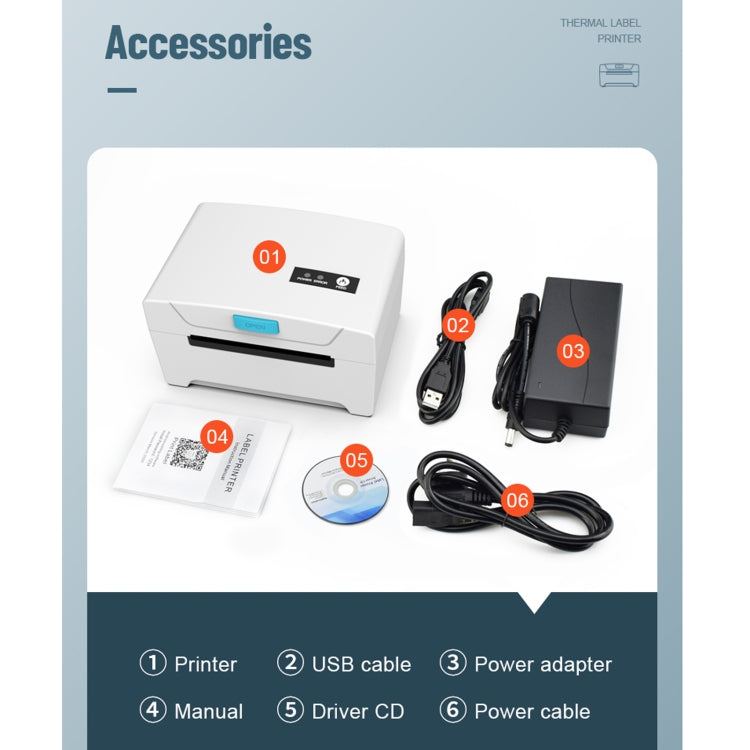 ZJ-8600 76x130 Single Paper Waybill Express Bill Label Printer,, EU Plug, US Plug, UK Plug