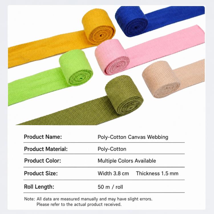 Polyester-Cotton Colorful Canvas Woven Band 50m, 3.8cm