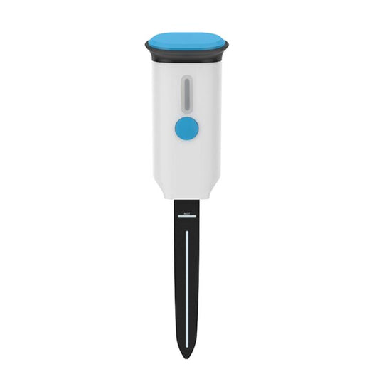 WiFi smart indoor soil sensor with blue cap and long black probe